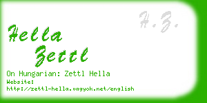 hella zettl business card